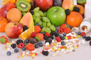 Berries, fruits, vitamins and nutritional supplements