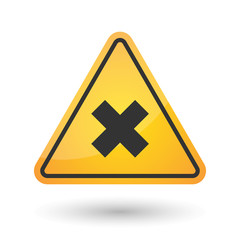 Isolated danger signal icon with an x sign