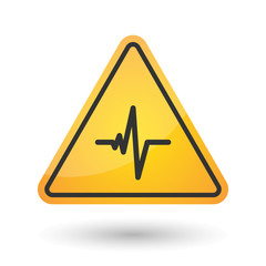 Isolated danger signal icon with a heart beat sign