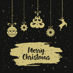 Christmas and New Year's Template black white gold