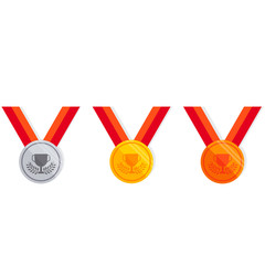 Medal Set Flat Icon Vector