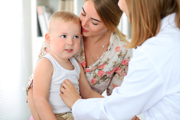 Doctor examining a child  patient by stethoscope