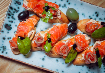 Sandwich with salmon