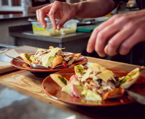 salad with meat and vegetables