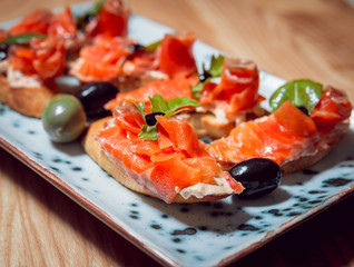 Sandwich with salmon