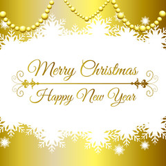 Vector Christmas card snowflakes on a light goold background.