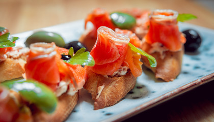 Sandwich with salmon