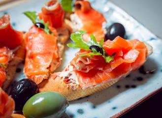 Sandwich with salmon