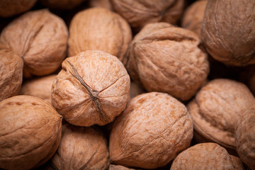 Walnuts in a pile