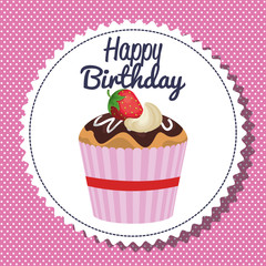 happy birthday celebration card vector illustration design