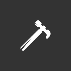 Hammer logo. Vector icon on black background