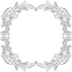 Vintage baroque frame, ornament. Vector.
