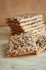 Cracker biscuits with sunflower seeds