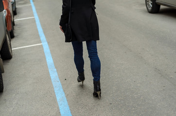 Young woman walking