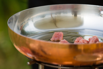 Detail of cooking meat