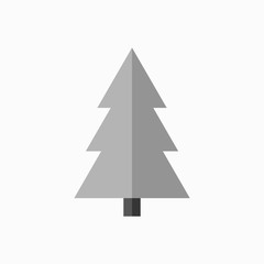 Fototapeta premium Christmas tree sign. Simple cartoon icon. Black template silhouette, isolated on white background. Flat design. Symbol of holiday, winter, Christmas, New Year celebration. Vector illustration