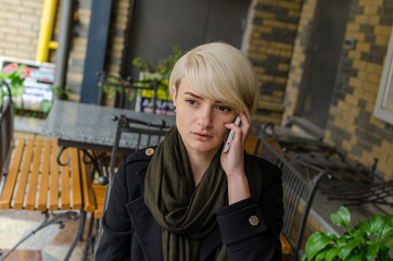 Young girl using her phone