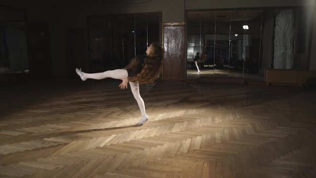 Little ballerinas dancing in dance studio