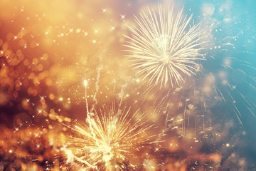 Abstract holiday background with fireworks