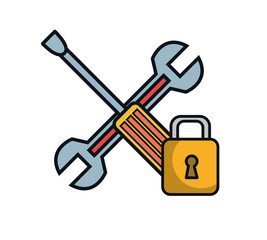 wrench and screwdriver repair service vector illustration design