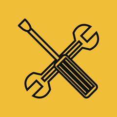 wrench and screwdriver repair service vector illustration design