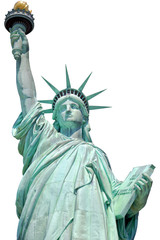 Fototapeta na wymiar Statue of Liberty in New York City on white