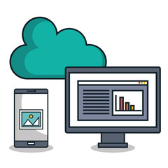 data center flat line icons vector illustration design