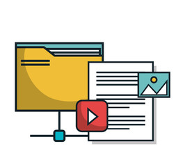 data center flat line icons vector illustration design