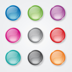 Set of Blank Glossy Buttons - EPS10