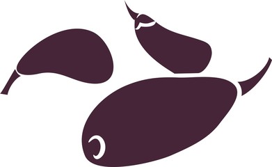 Silhouettes of aubergine