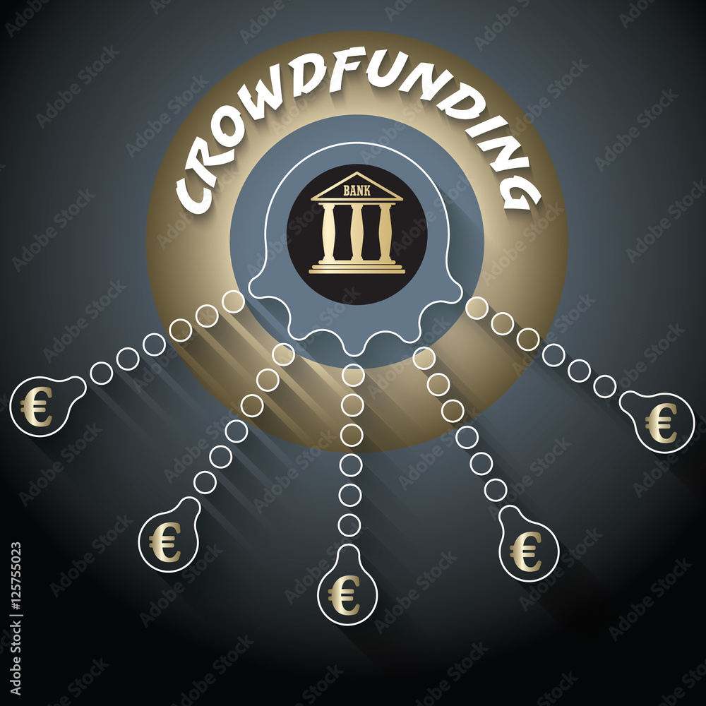 Poster vector circular object with theme of crowd funding