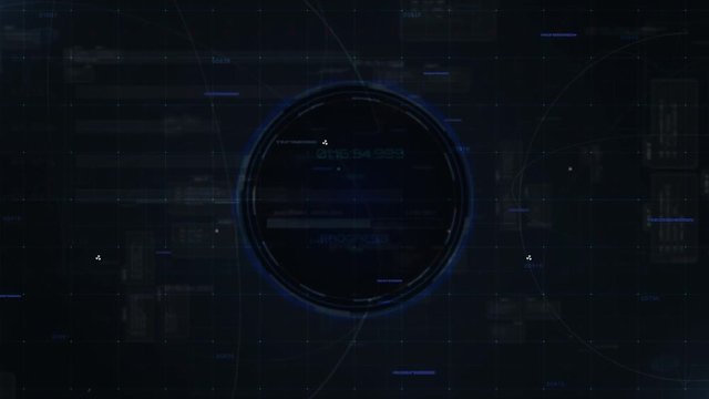 Sci fi Inteface with hi tech elements interaction loop background