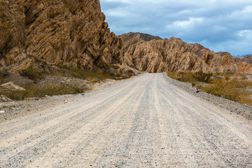 National Route 40 crosses the 'Quebrada de las Flechas' (Broken Arrows), Salta Province, Northern of Argentina