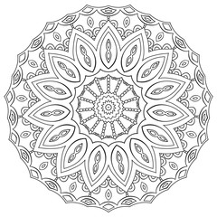 Page coloring mandala. Circular geometric