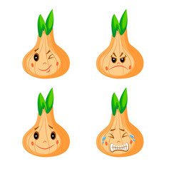 Emotions of bulb: winking, smiling, angry, crying
