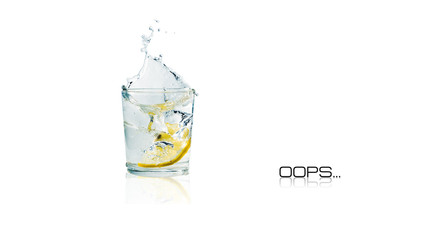 Glass of water with lemon