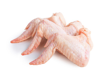 Chicken wings. On white, isolated background.