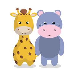cute couple stuffed animals vector illustration design