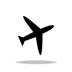 airplane black travel icon vector