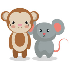 cute couple stuffed animals vector illustration design