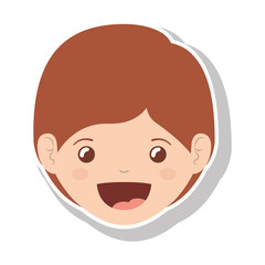 cartoon boy smiling icon over white background. happy kid. vector illustration