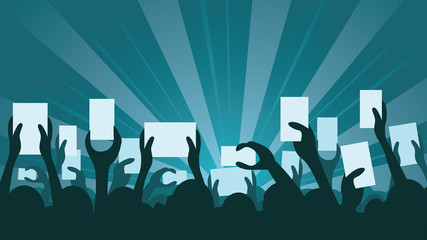 Event and Audience Taking Pictures