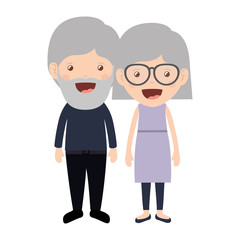 Obraz na płótnie Canvas cartoon happy old man and old woman wearing casual clothes. grandparents design. vector illustration