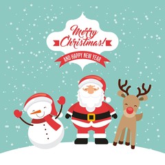 happy merry christmas card vector illustration design
