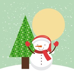 happy merry christmas card vector illustration design