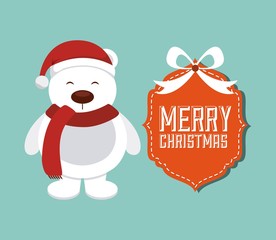 Fototapeta na wymiar happy merry christmas card vector illustration design