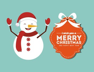 happy merry christmas card vector illustration design
