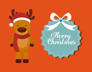 happy merry christmas card vector illustration design