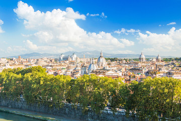 Fototapeta premium Panoramic view of Rome from Castel Sant'Angelo, Italy. 
