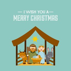 happy merry christmas card vector illustration design